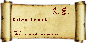 Kaizer Egbert névjegykártya